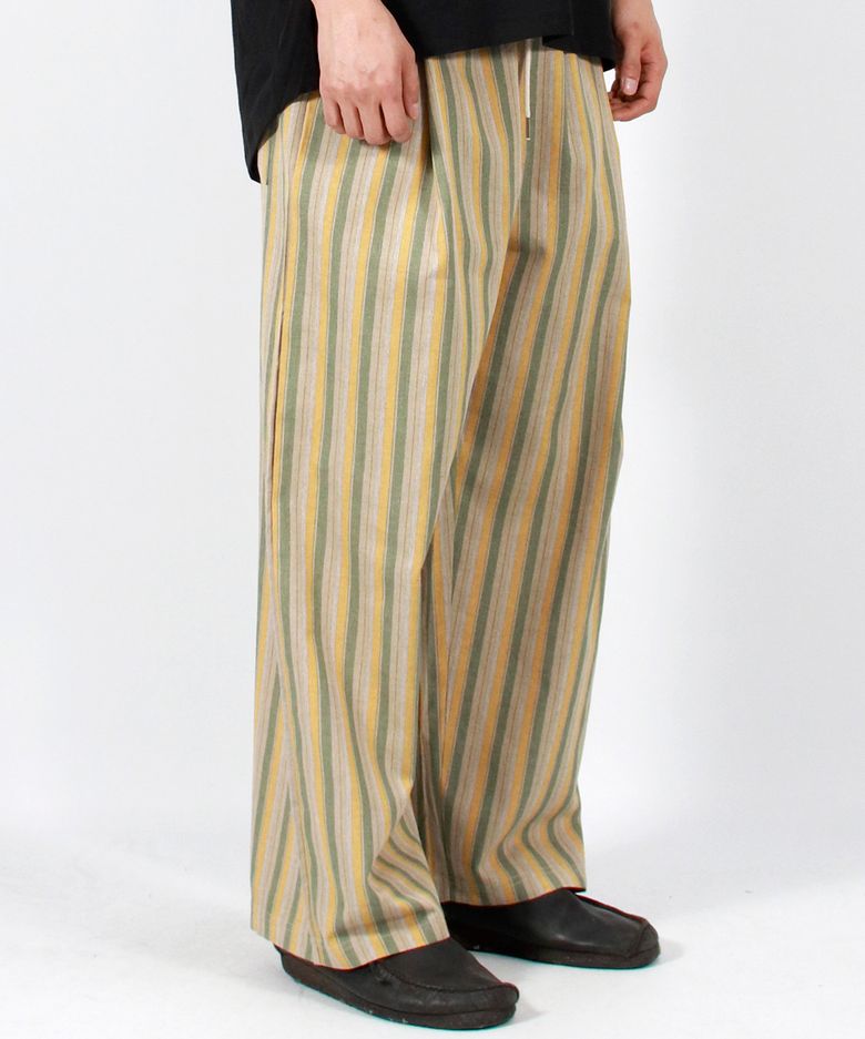 M VINTAGE STRIPE WIDE PANTS SAGE GREEN