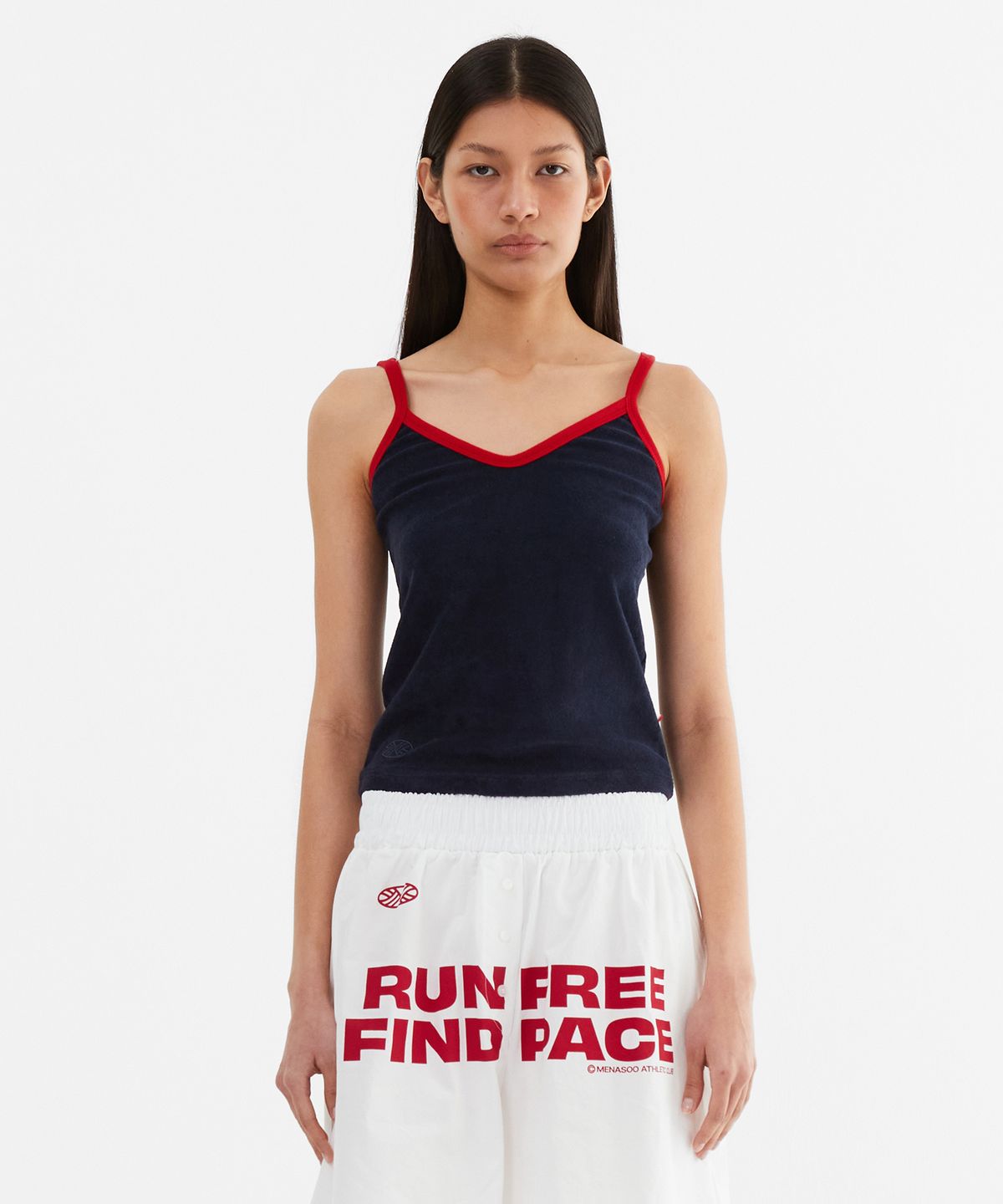 미나수(MENASOO) Terry Color Binding Sleeveless_Navy