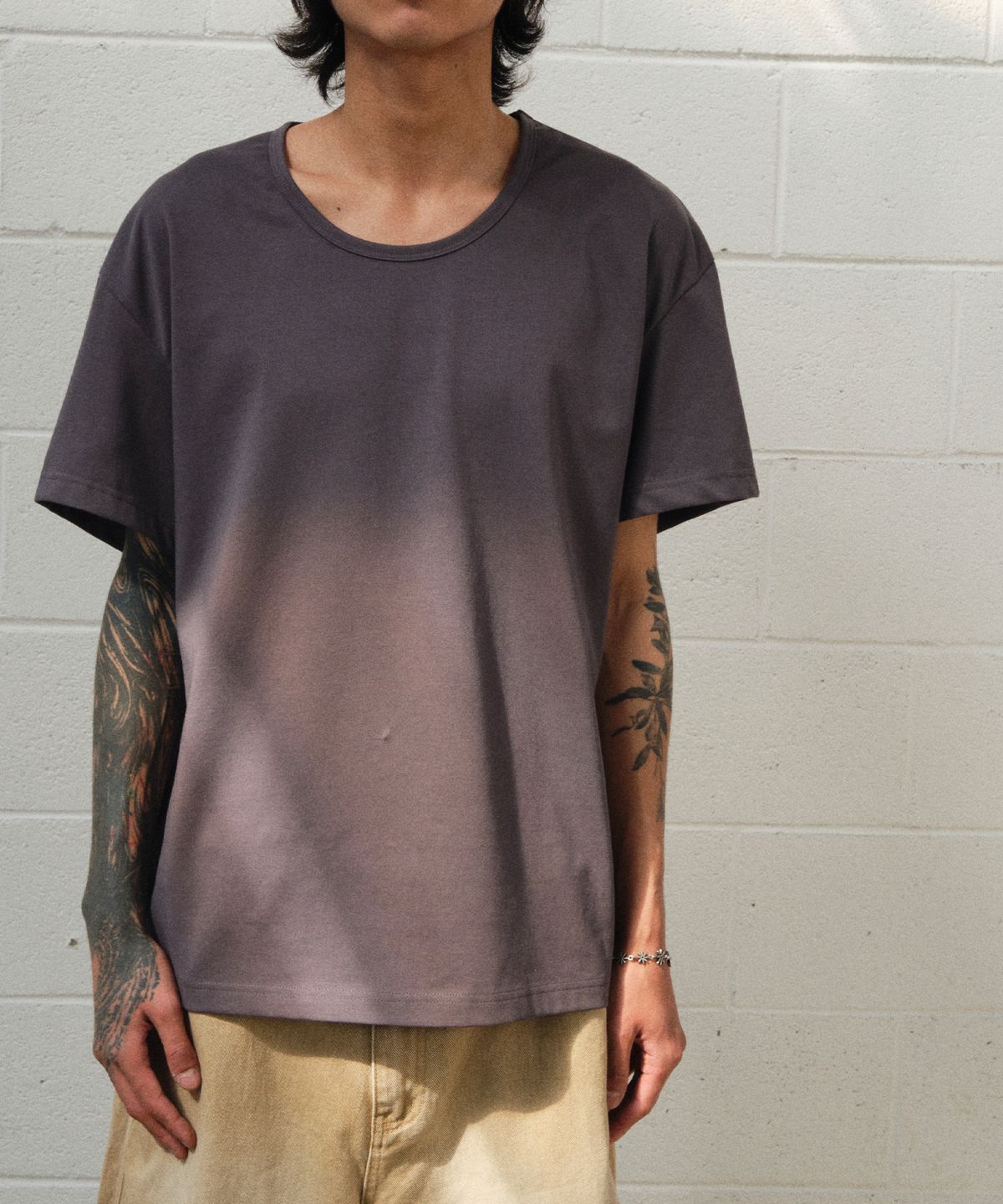 다이브인(DIVEIN) UNIFORM U NECK T-SHIRTS (CHARCOAL)