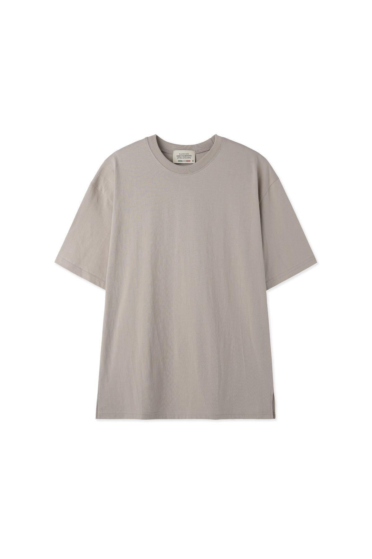 블랙브라운(BLACKBROWN) 라운드넥 슬릿 반팔 티셔츠 [BEIGE]