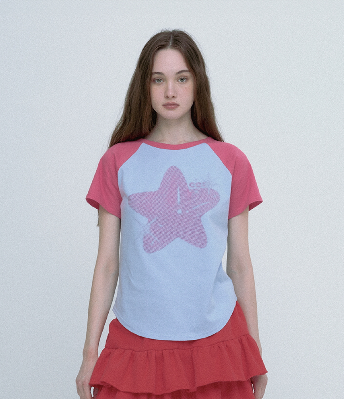 챈스챈스(CHANCECHANCE) STAR RAGLAN T-SHIRT (PINK)