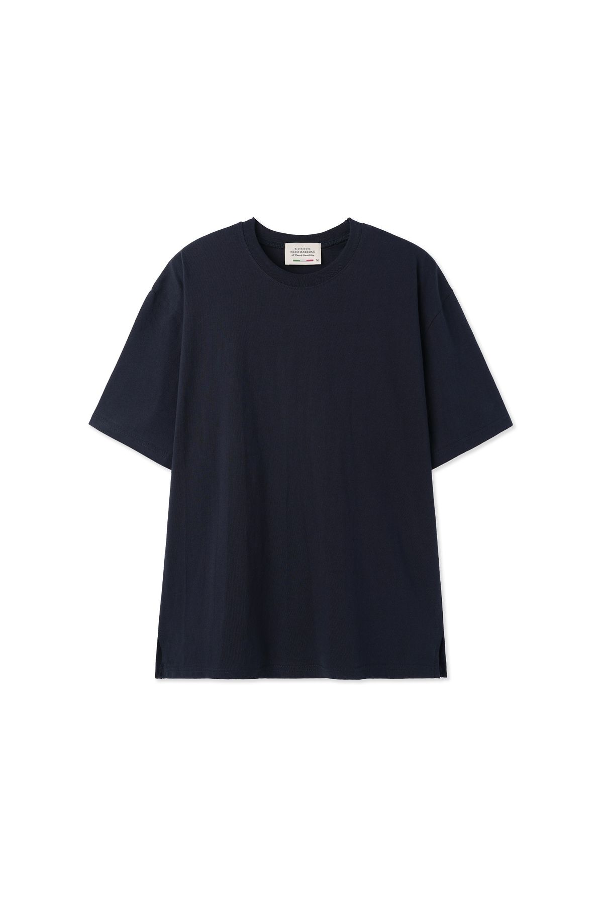 블랙브라운(BLACKBROWN) 라운드넥 슬릿 반팔 티셔츠 [NAVY]