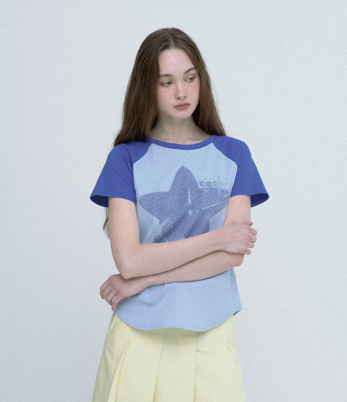챈스챈스(CHANCECHANCE) STAR RAGLAN T-SHIRT (BLUE)