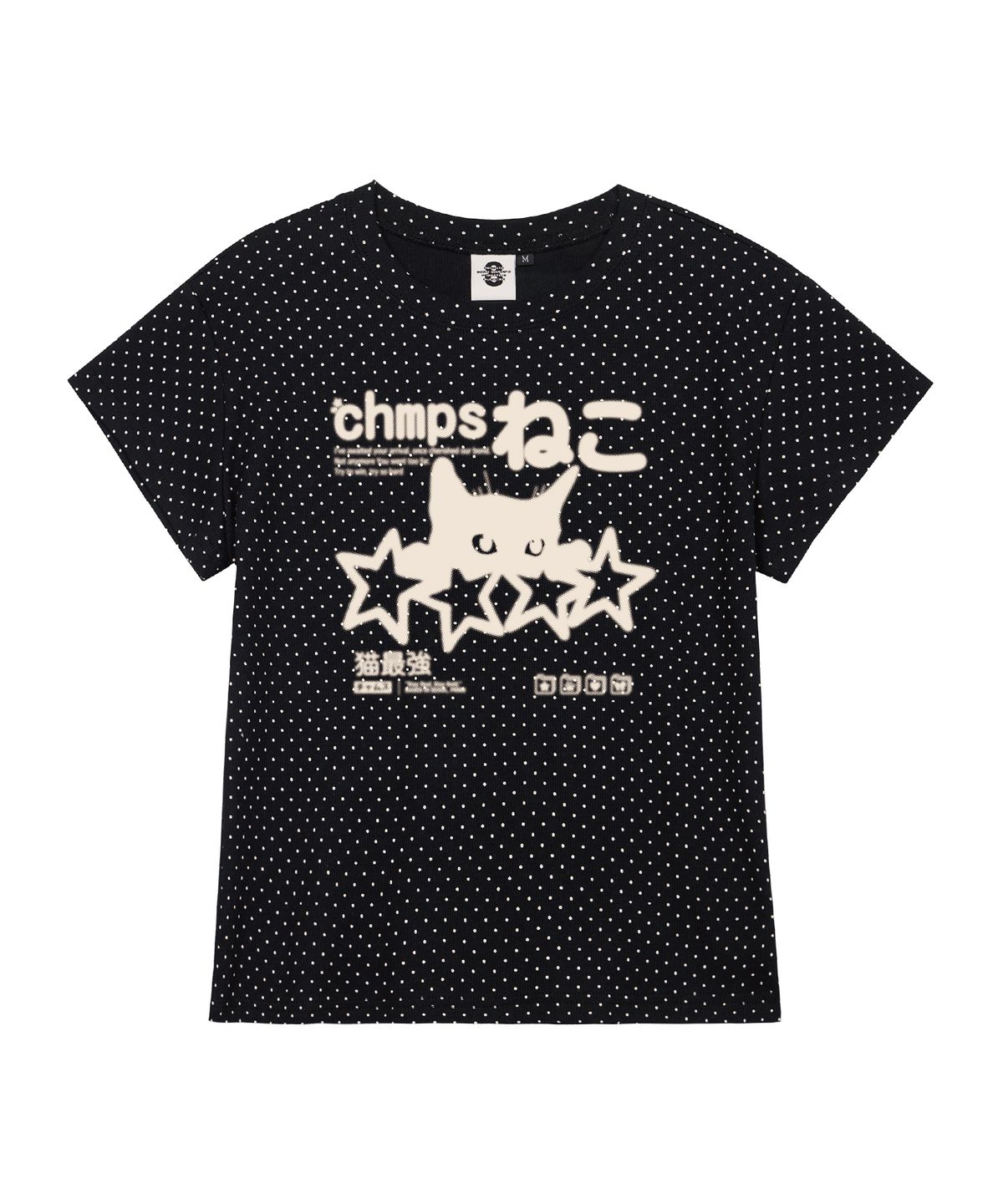 본챔스(BORN CHAMPS) [3 COLORS] DOT NEKO 여성 땡땡이 반팔티셔츠 B25ST68