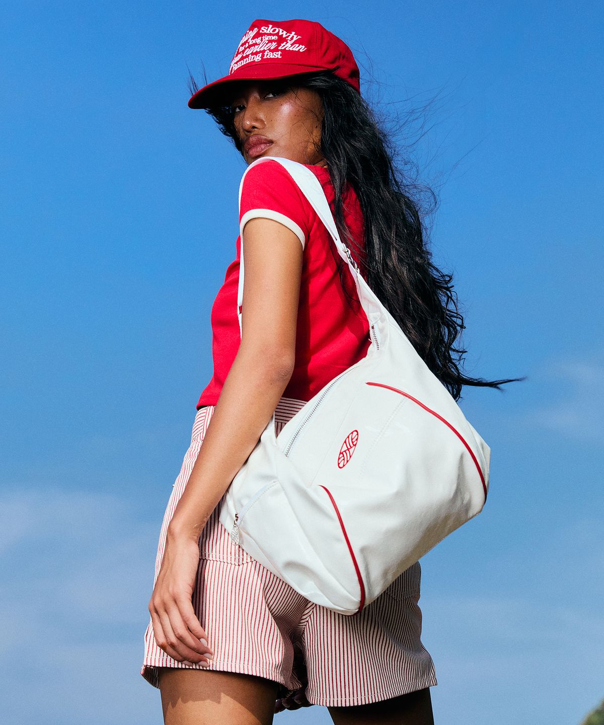 미나수(MENASOO) MNS Track line Cross Bag_White Leather