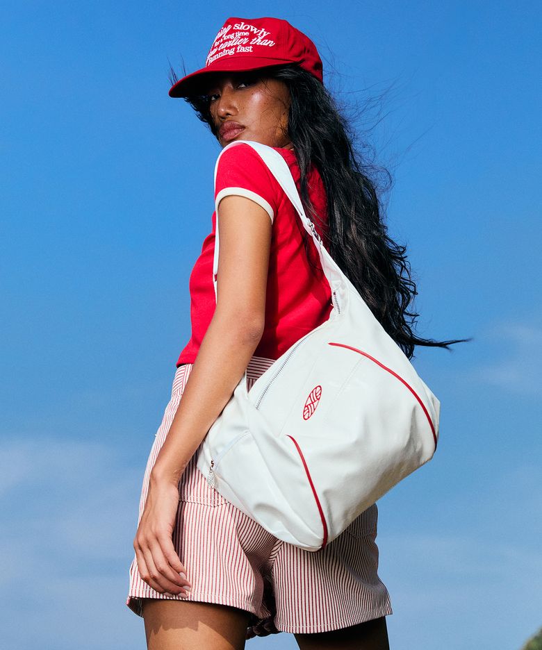 MNS Track line Cross Bag_White Leather