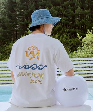 [스노우피크 X 헤르시] 레터링 반팔 티셔츠 (S25MMFTS38) White