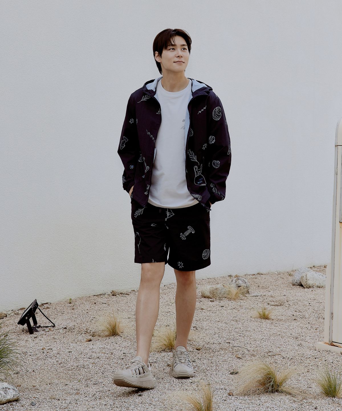 스노우피크 어패럴(SNOWPEAK APPAREL) [스노우피크 X 헤르시] 그래픽 반바지 (S25MMWSP36) Navy
