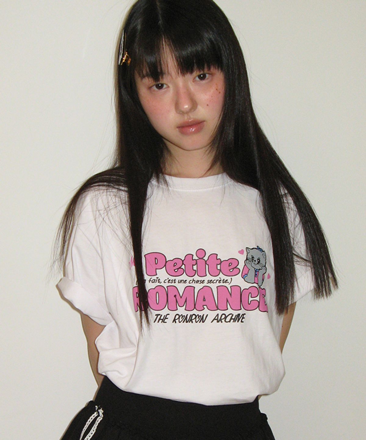 론론(RONRON) PETIT ROMANCE BASIC FIT T SHIRT WHITE