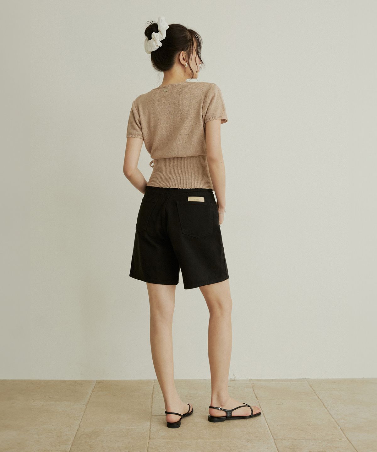 어다울(ADAUL) Back label cotton half pants - 3color