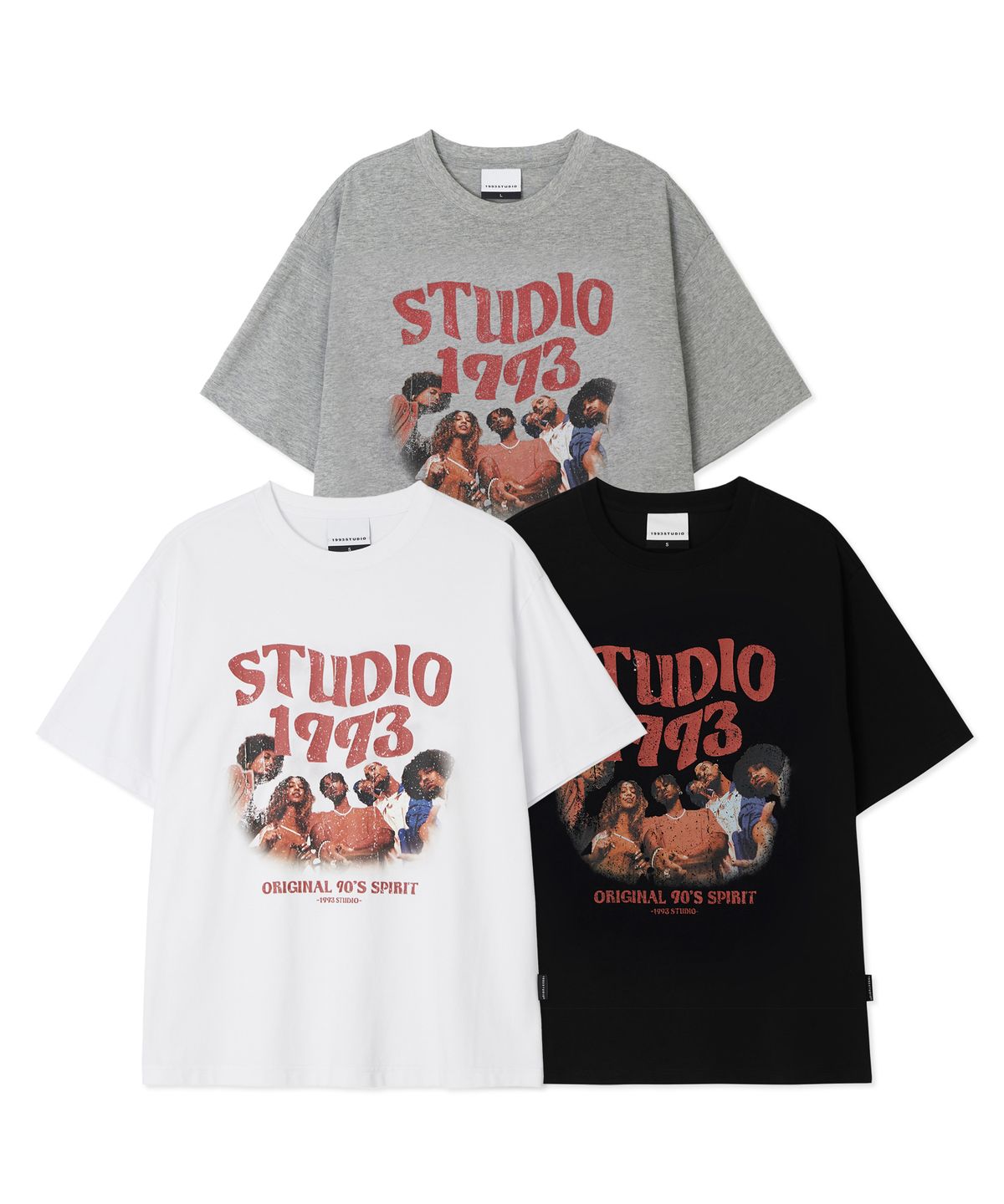 1993스튜디오(1993STUDIO) [2PACK] 웨이브 스튜디오 그래픽 티셔츠