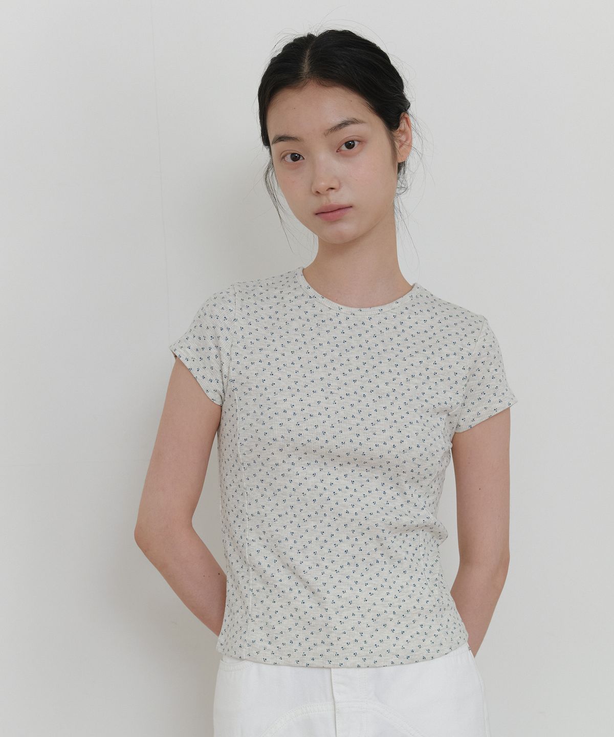 엽페(YUPPE) FLOWER CAP T-SHIRT_OATMEAL