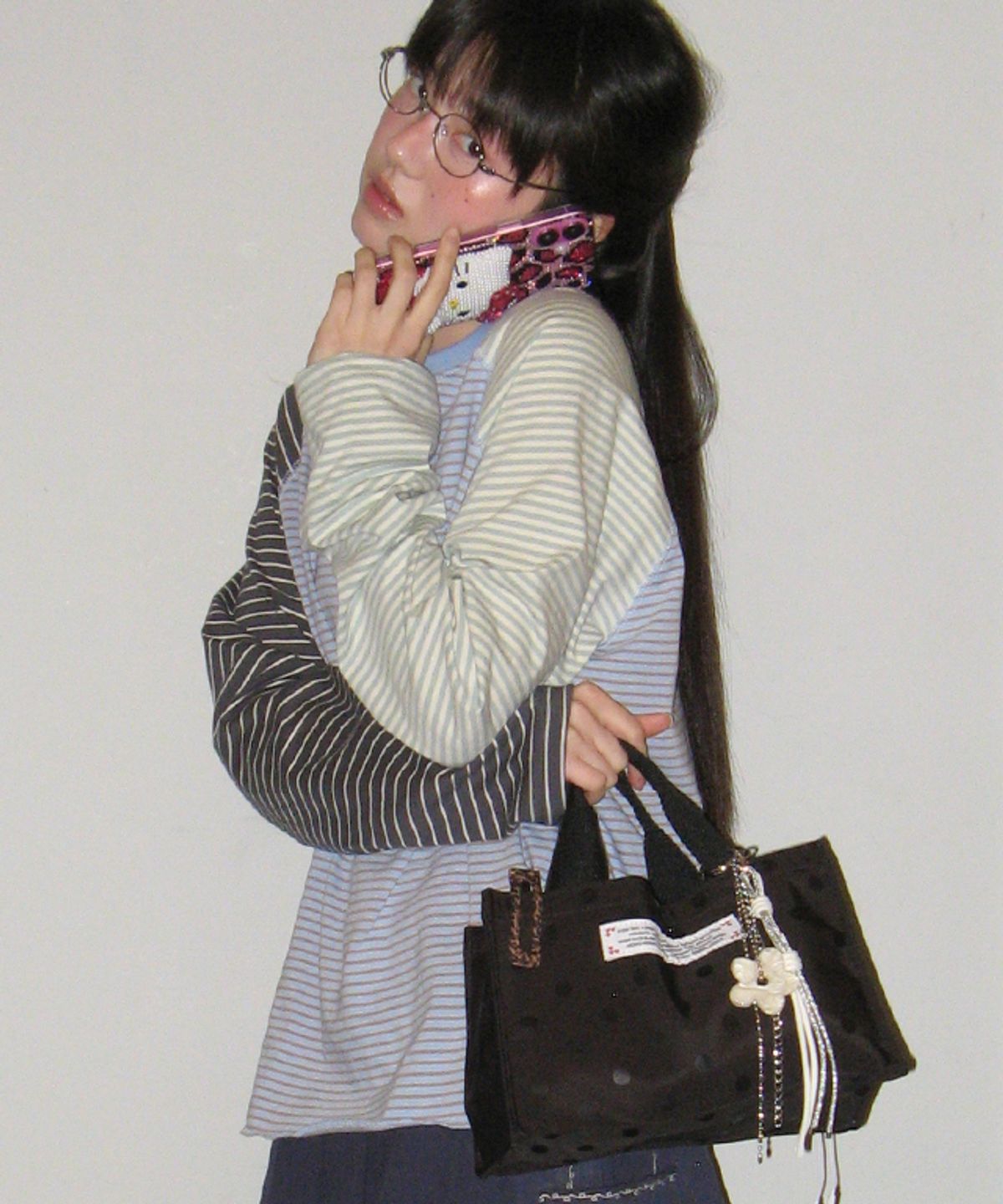 론론(RONRON) 3 MULTI STRIPE LOOSE FIT LONG SLEEVE SKY YELLOW