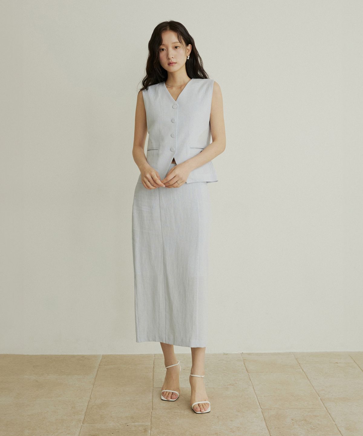 어다울(ADAUL) Corn linen set up - blue