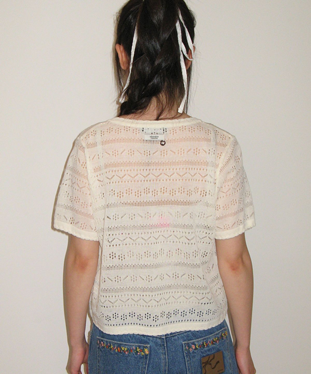 론론(RONRON) BREEZY SCOTCH SUMMER KNIT CARDIGAN IVORY