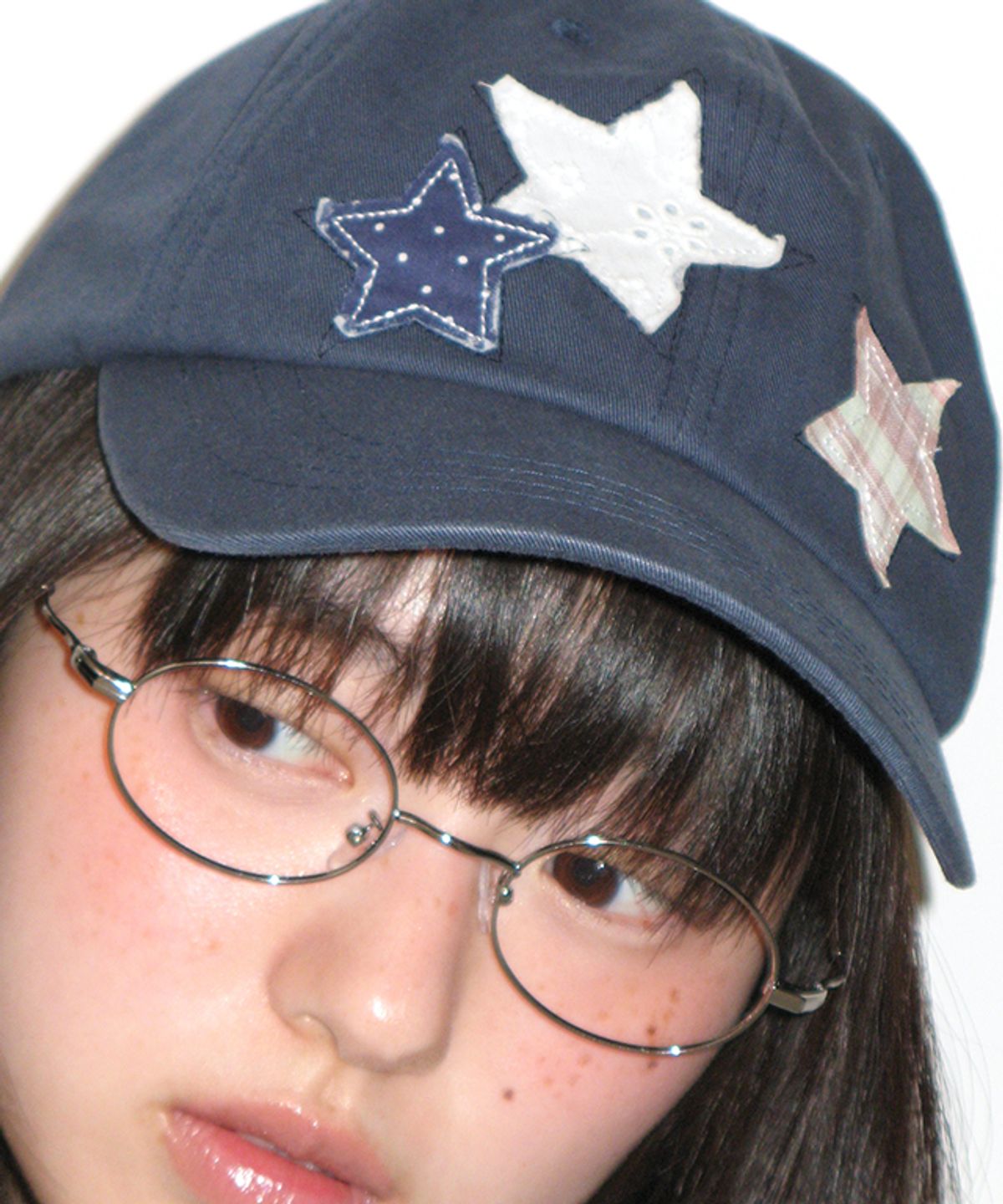 론론(RONRON) STAR PATCH MIXED APPLIQUE BALL CAP NAVY