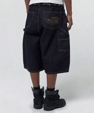 CONTOUR DOUBLE KNEE SHORTS [RAW INDIGO]