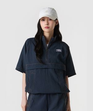 크리스피 타슬란 반팔 스탠넥 아노락 네이비(UQ223CWT59)