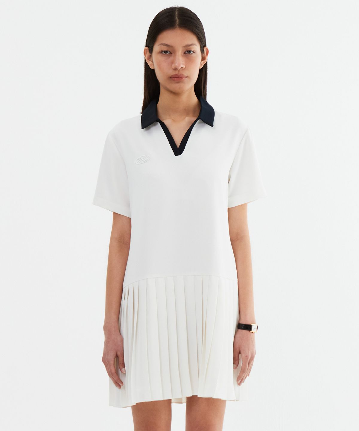 미나수(MENASOO) Low Waist Pleated One Piece_White