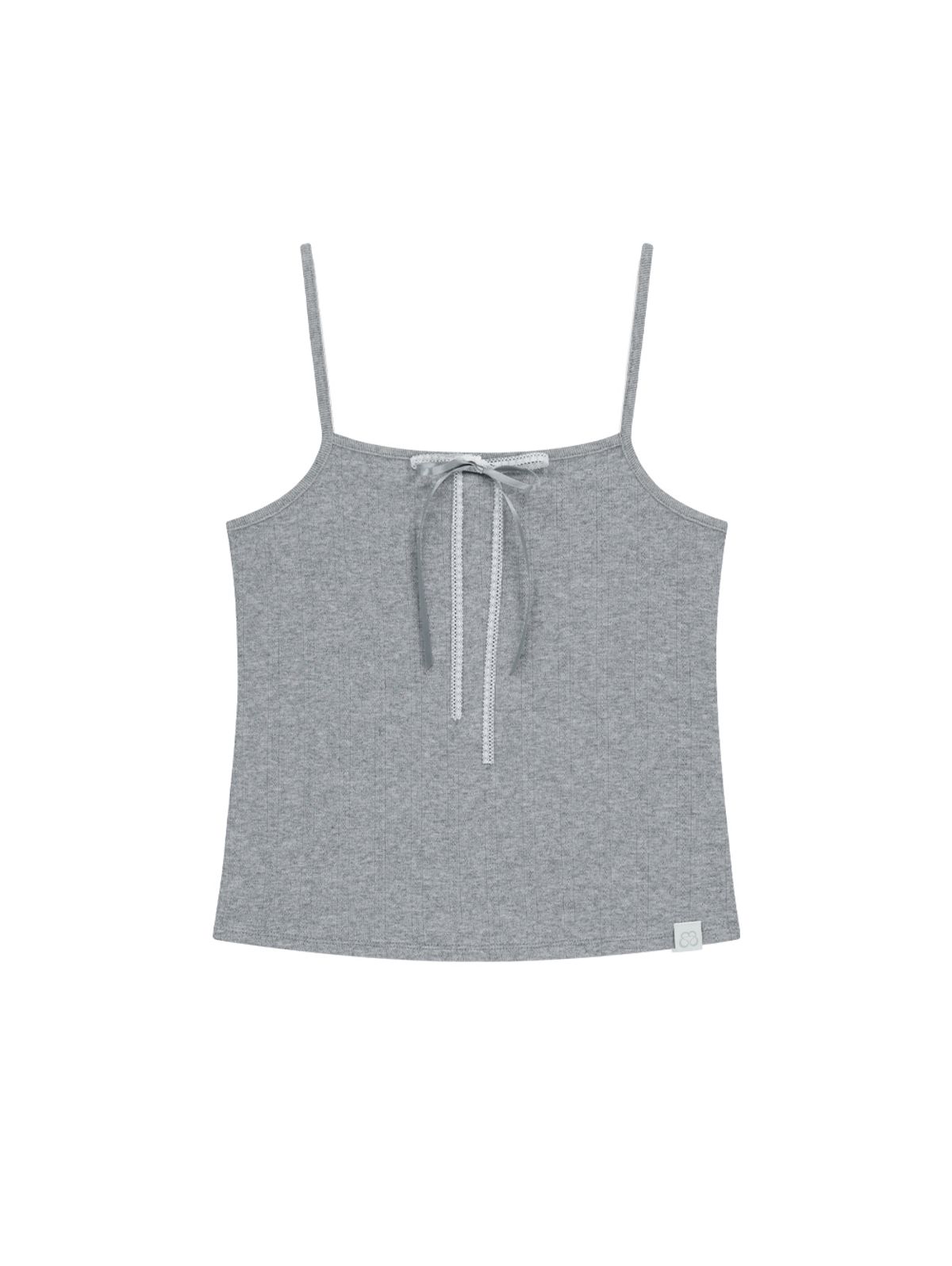 뚜오미오(TUOMIO) POINTELLE RIBBON CAMI [HEATHER GREY]