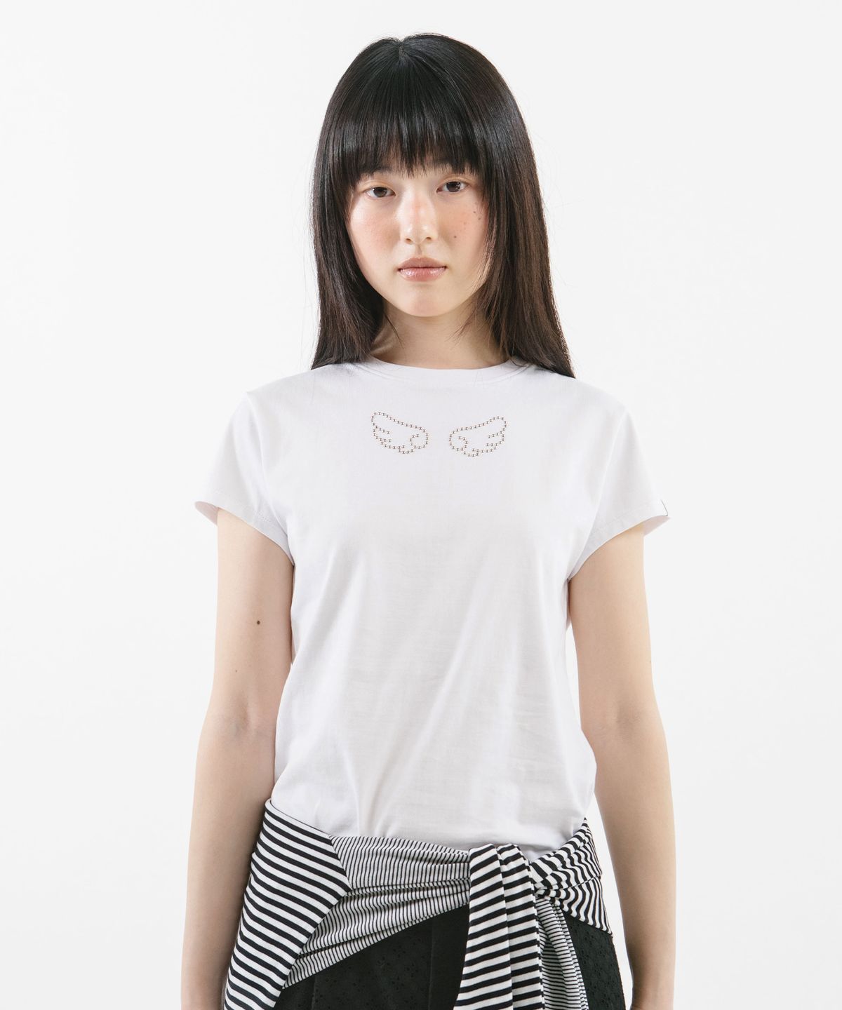 뚜오미오(TUOMIO) ANGEL STUD BABY T-SHIRT [WHITE]