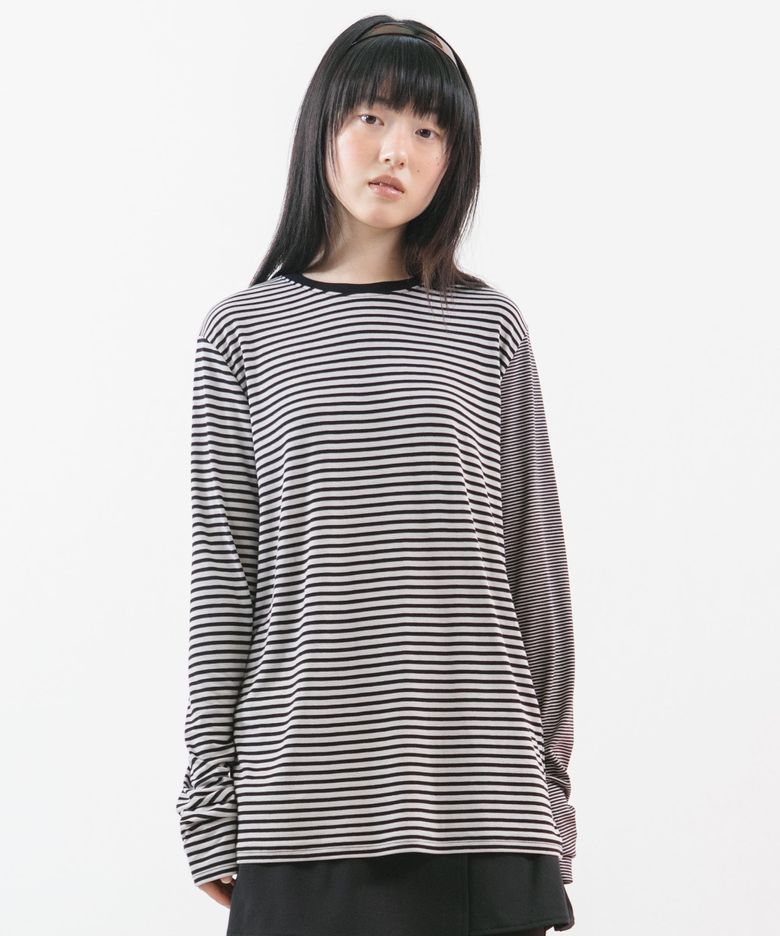 STRIPE MIXED LONG SLEEVES [BEIGE]