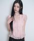 리본 타이 스퀘어넥 블라우스 핑크