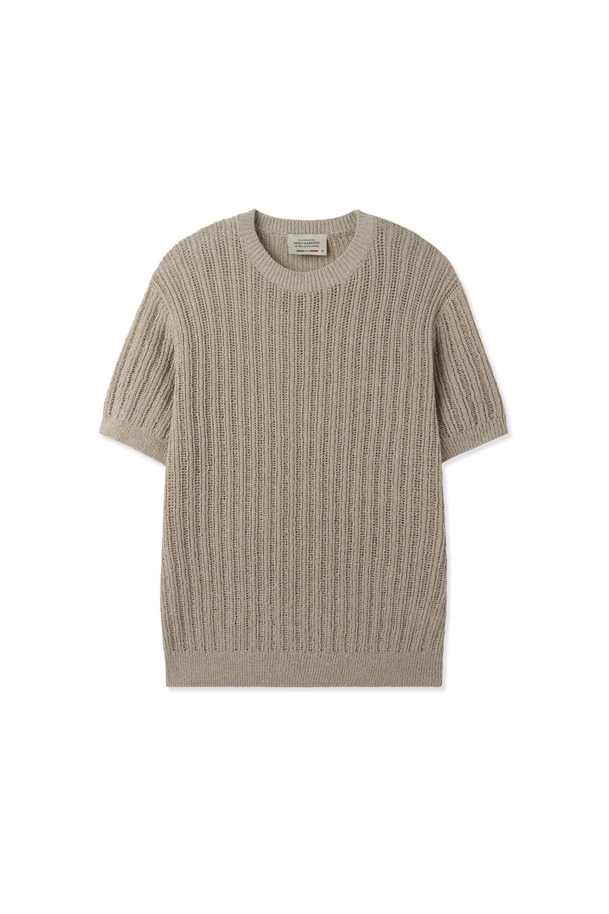 블랙브라운(BLACKBROWN) 부클 라운드넥 니트 [BEIGE]