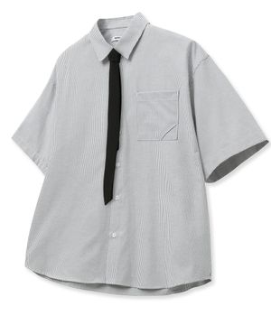 [데일리룸  X 로템버] 오디너리 크롭 스트라이프 하프 셔츠 [WHITE] 단품/SET