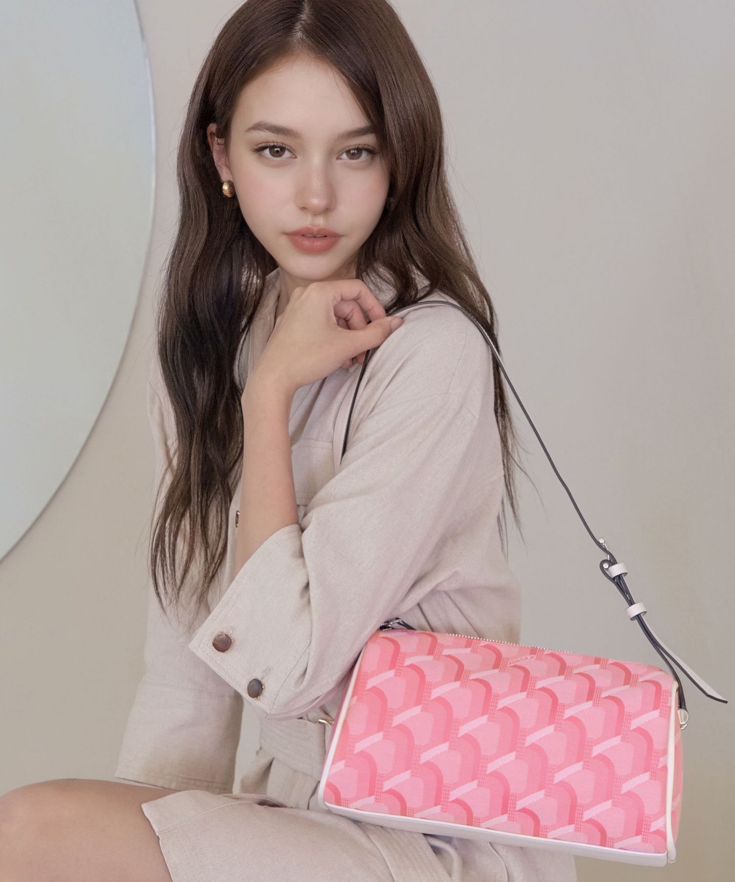 ショルダーバッグ・ポシェット [rosa.K] Jacquard Baguette Shoulder BAG SS_ SKY BLUE MUSINSA | ROSA.K Jacquard Baguette Shoulder SS_JP