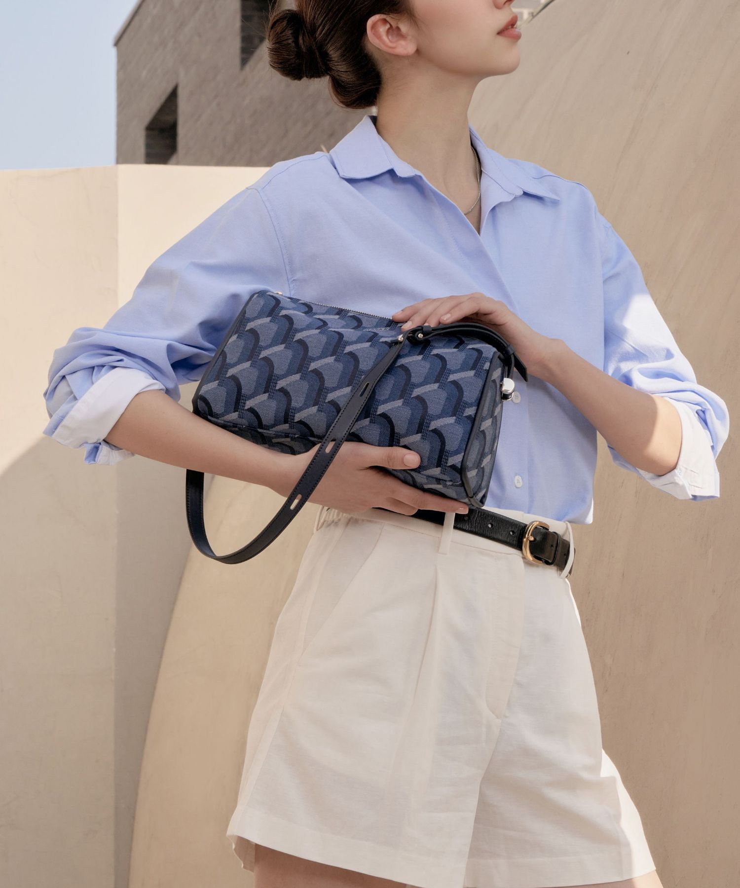 ショルダーバッグ・ポシェット [rosa.K] Jacquard Baguette Shoulder BAG SS_ BLUE MUSINSA | ROSA.K Jacquard Baguette Shoulder SS_JJ