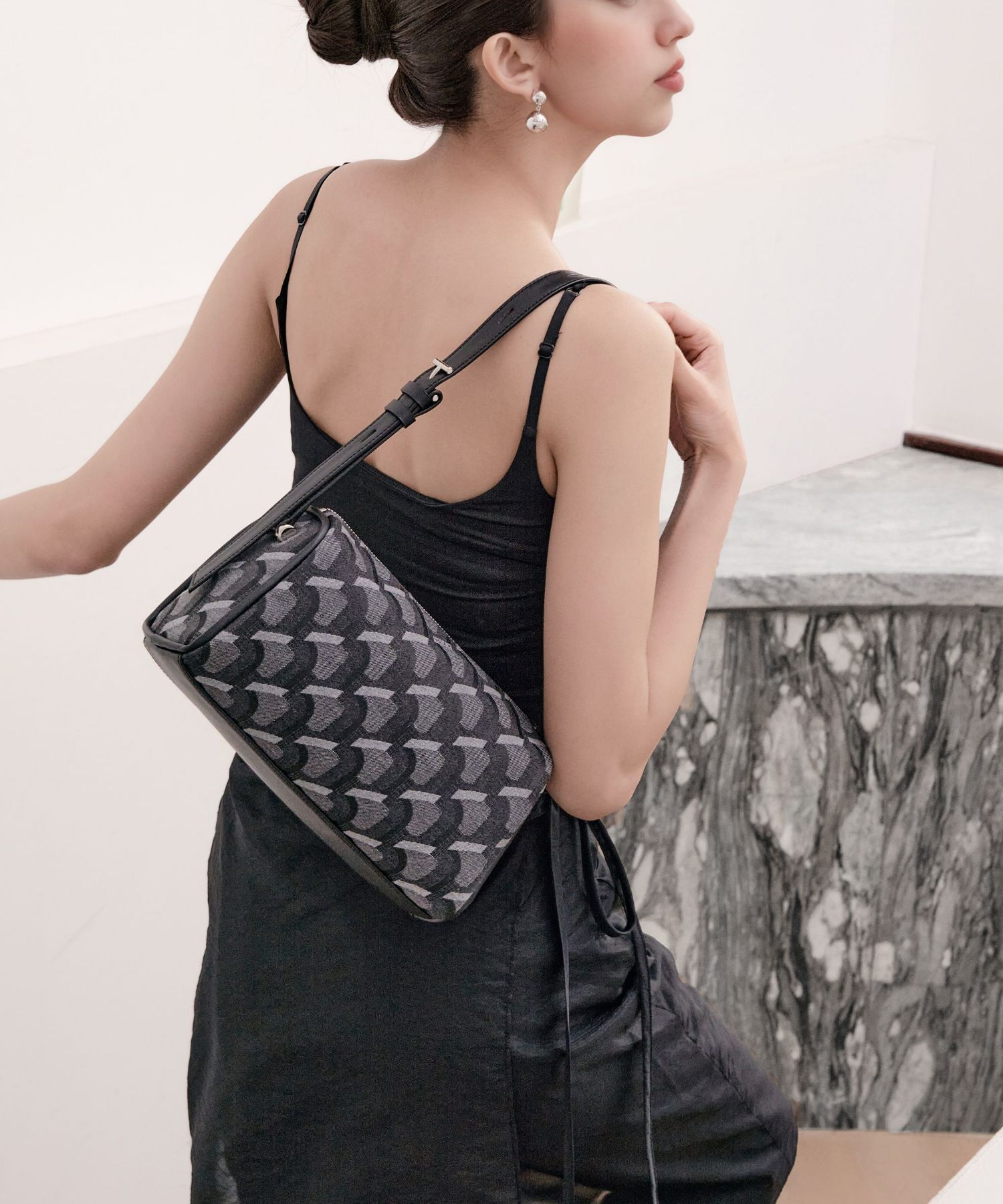 韓国大人気[rosa.K] NUvienna Baguette shoulder SS_IV MUSINSA | ROSA.K Jacquard baguette shoulder SS_NY