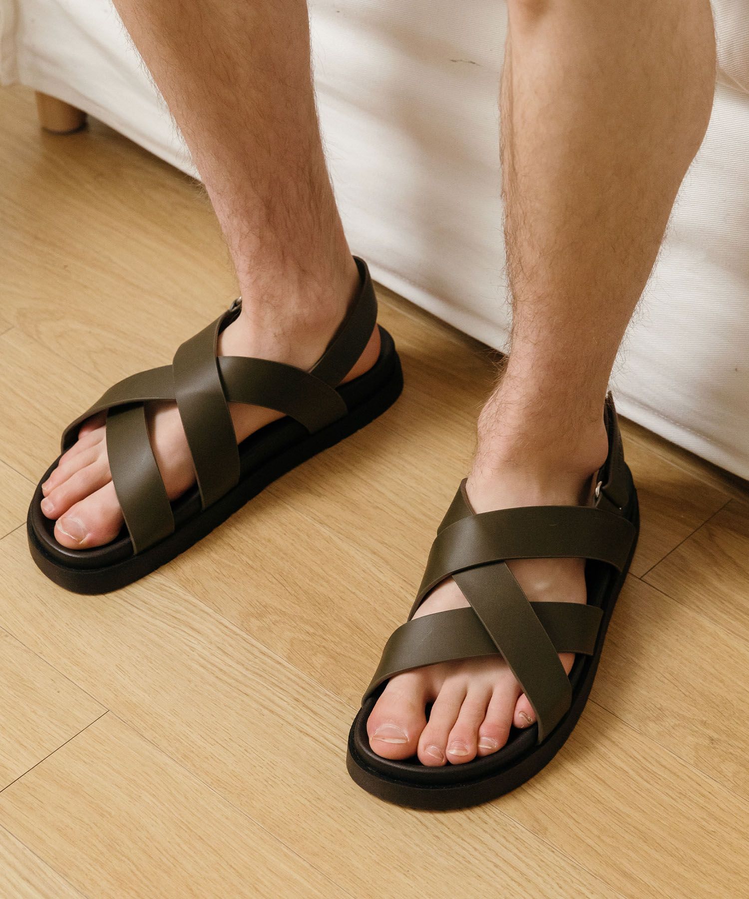 ★MAC MOC★ Unisex Walro X-Cross Strap Sandals 3 Colors 3cm MUSINSA | MACMOC Unisex Wallo Wallo X-Cross Strap
