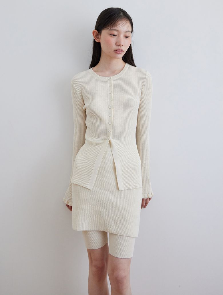Knit Skirt Leggings_CREAM