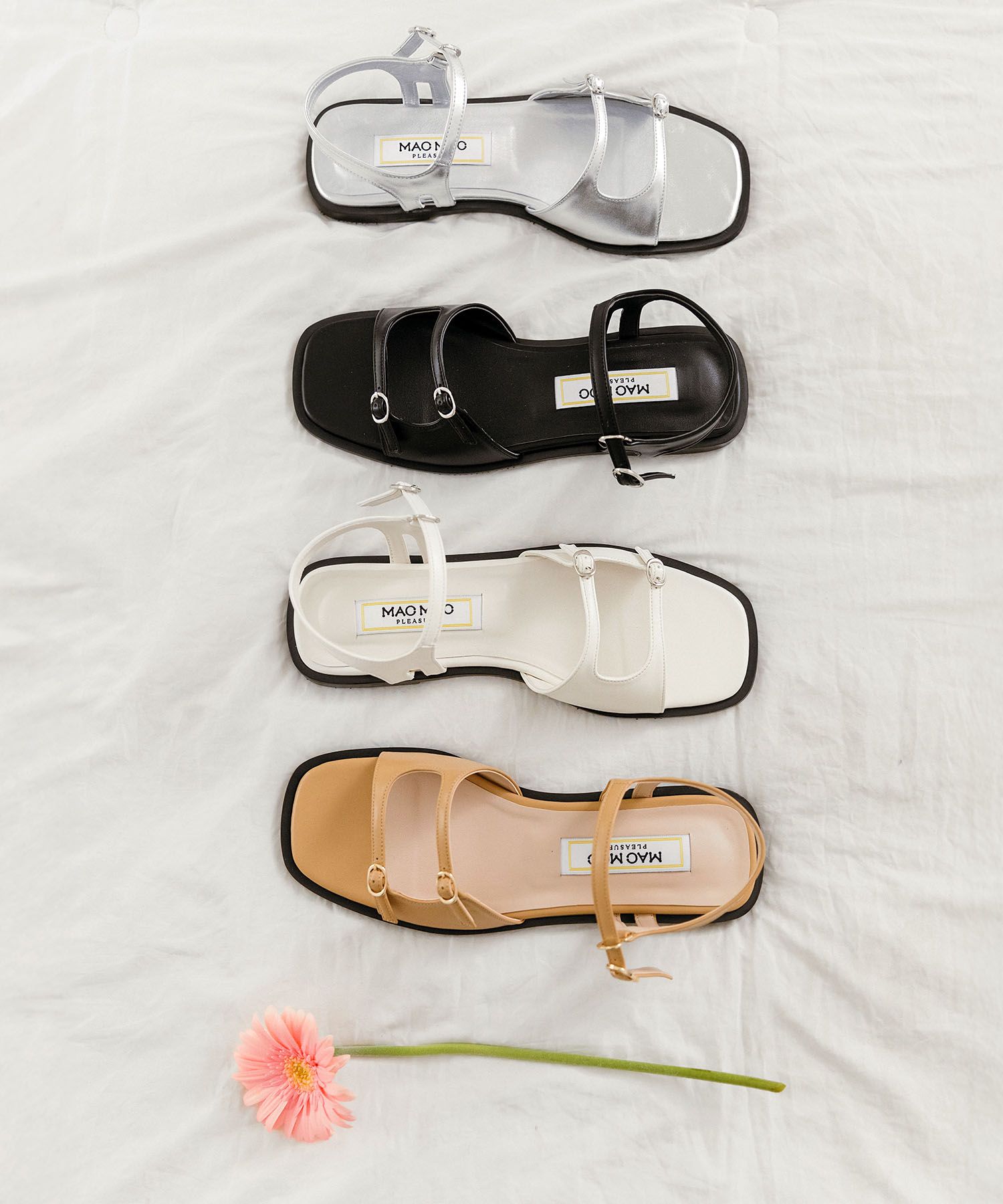 MACMOC ■ Hoi Hoi Double Buckle Flat Sandals_4 Colors 2cm MUSINSA公式 | MACMOC Hoi Hoi Double Buckle Flat Sandals_4
