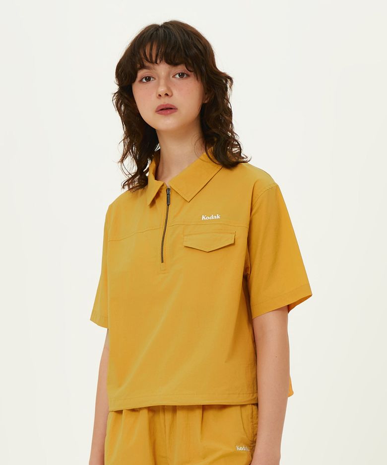 브리즈 라이트 카라형 반팔 아노락 우먼 YELLOW