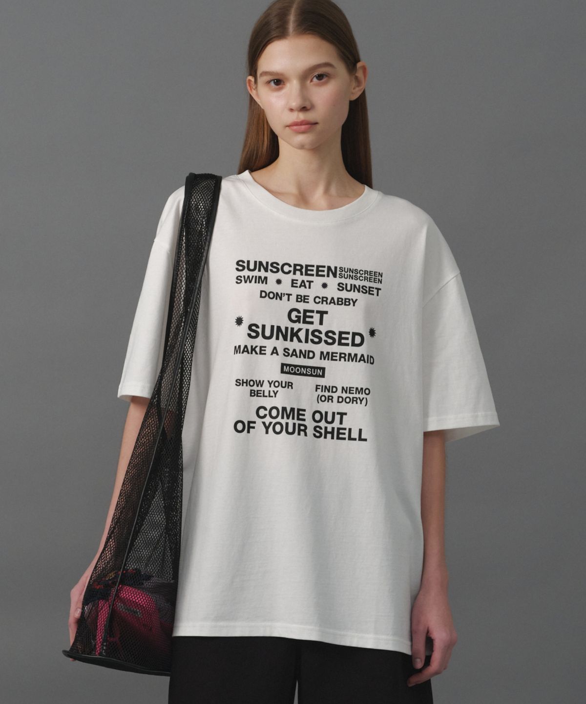 문선 아카이브(MOONSUN ARCHIVE) M.C UNISEX, Beach Rules T-Shirt / White