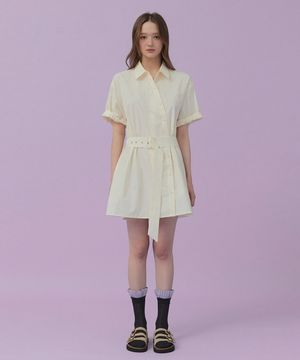러빈 롤업 셔츠 원피스(벨트 set)