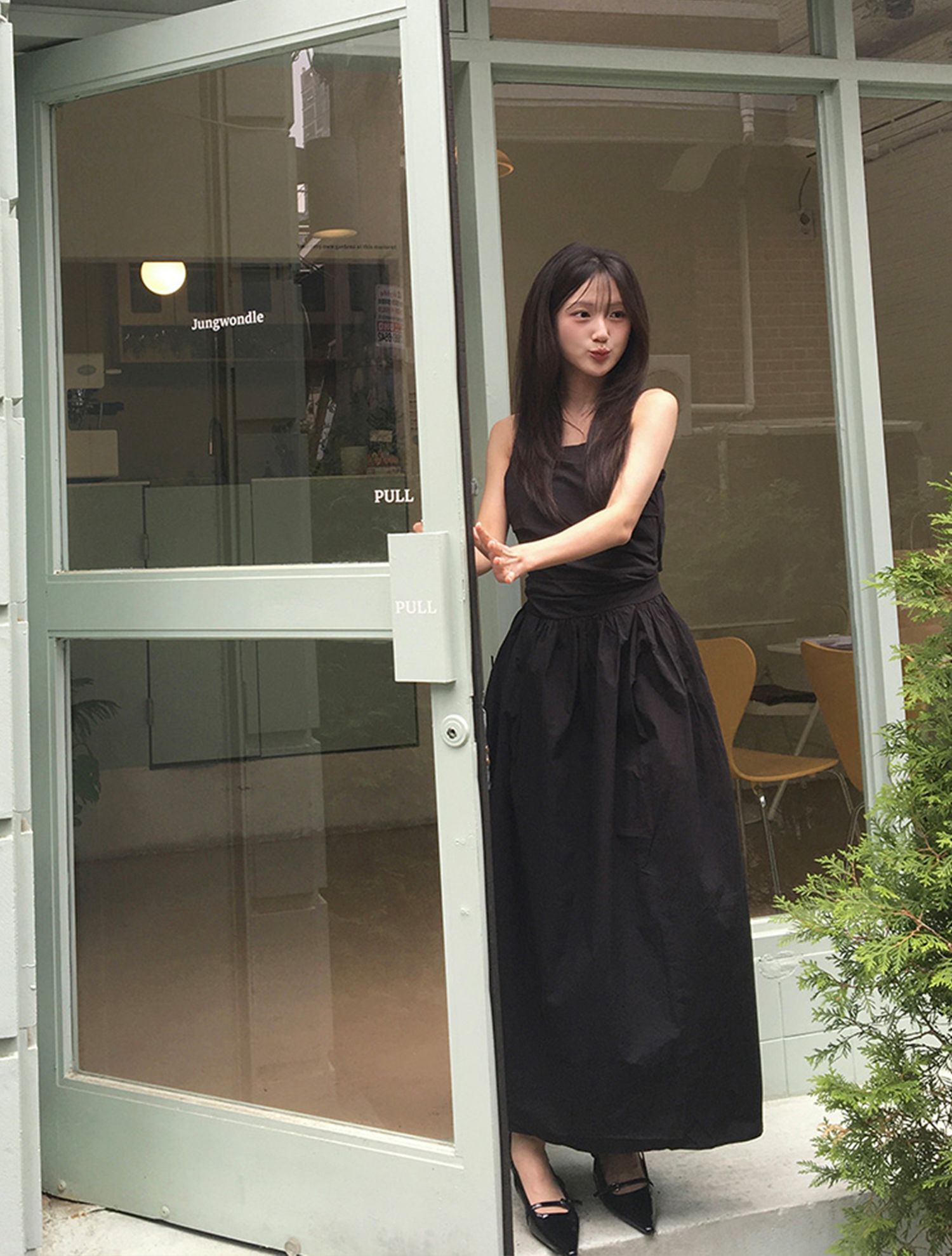 ロング ワンピース シンプル モード リュクス  ドレス 韓国 xd105_09.jpg
