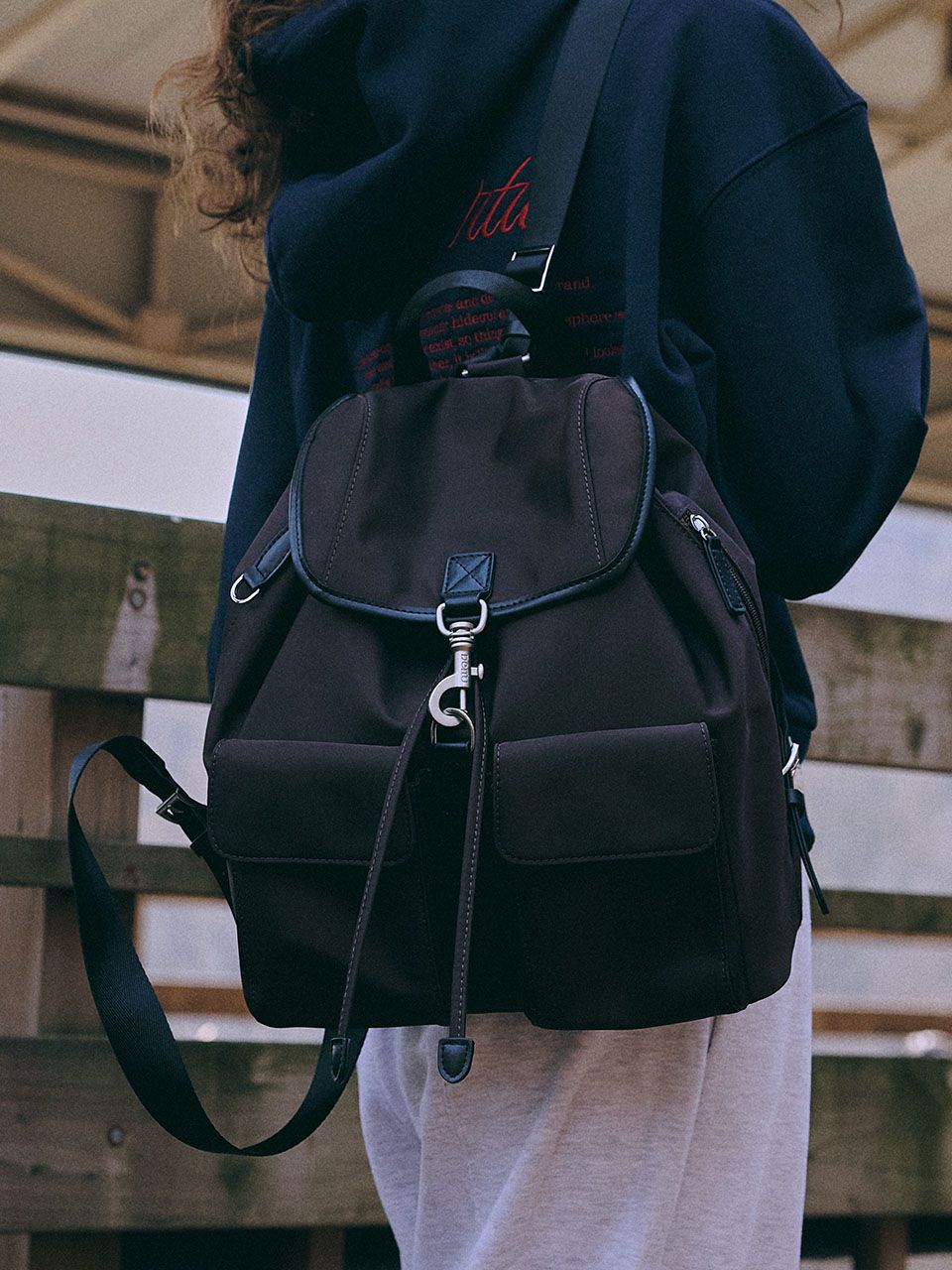 MUSINSA公式 | DENU Miko Vintage Lock Backpack [BROWN]