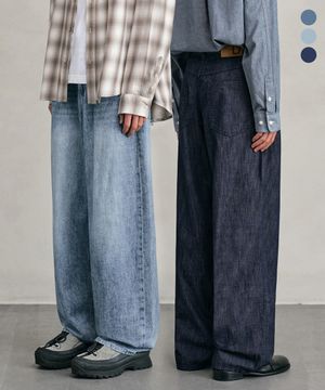 [패션플래닛X데케트][린넨라이크]Relaxed Wide Denim Jeans DCPT064