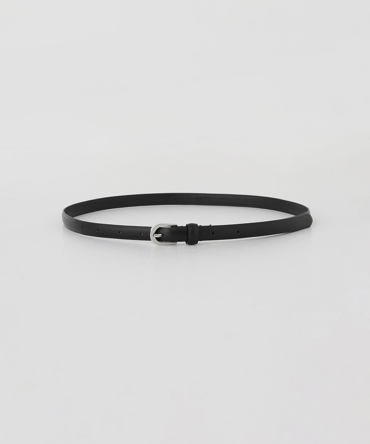 노티아(NOTIA) 15MM CLASSIC ITALIAN LEATHER BELT - BLACK/SILVER