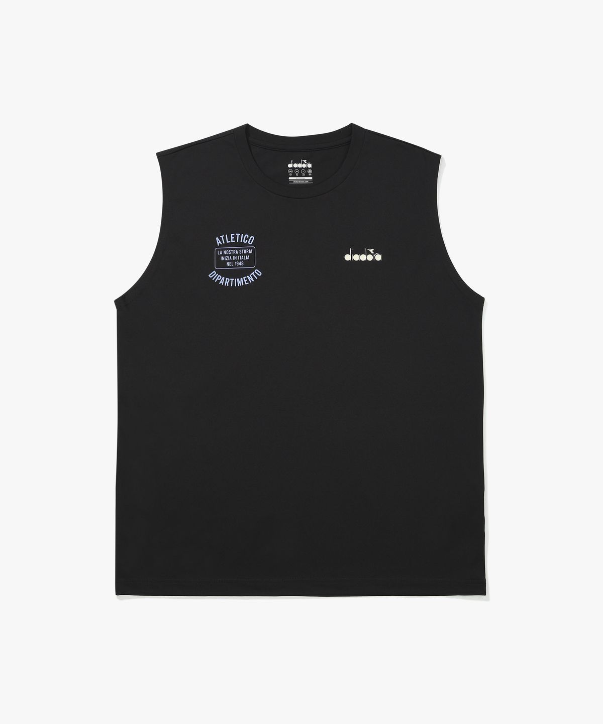 디아도라(diadora) 아카이브 프론트 그래픽 슬리브리스 BLACK