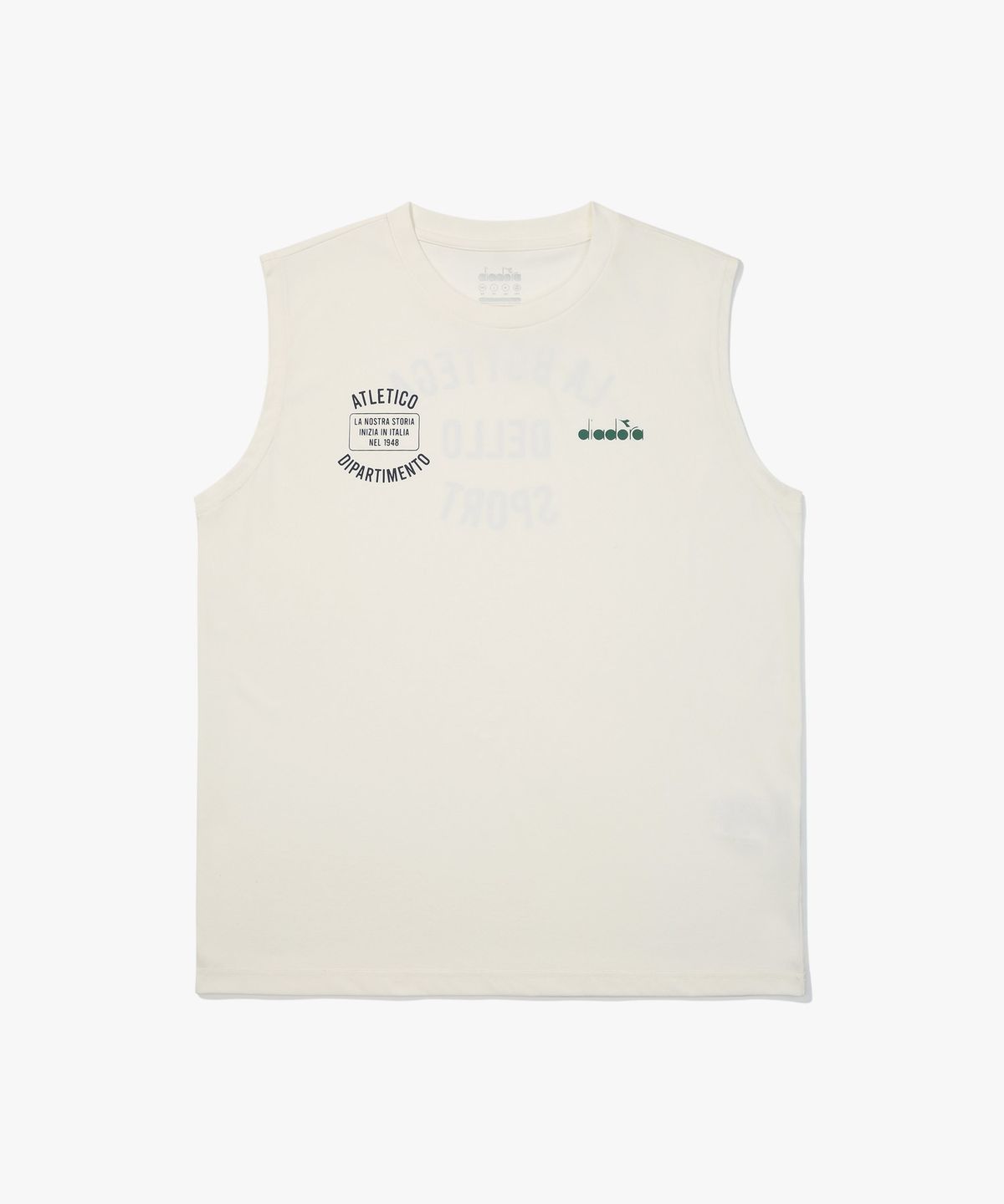 디아도라(diadora) 아카이브 프론트 그래픽 슬리브리스 OFF WHITE