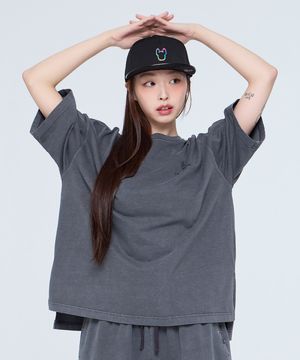 여성) 솔트워싱 피어싱 반팔 티셔츠