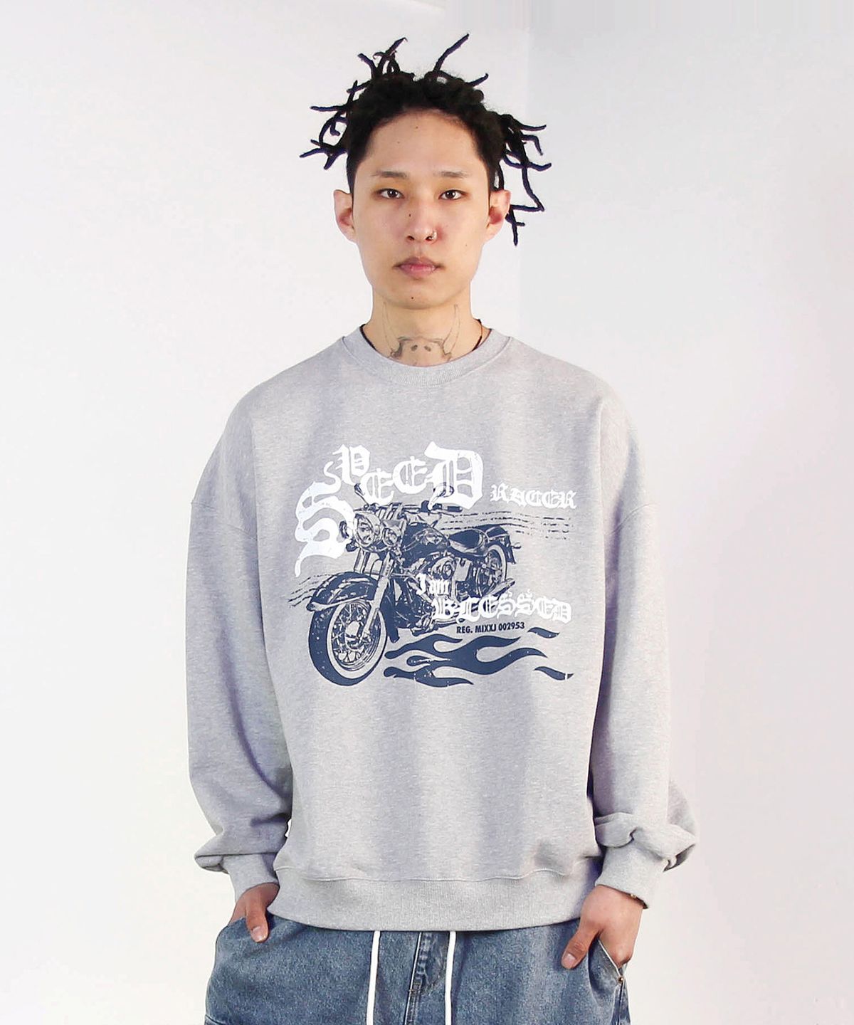 믹쓰제이(MIXXJ) BIKE CREWNECK (GRAY)