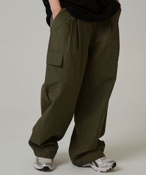파라슈트 와이드 원턱 카고 스트링 롱팬츠