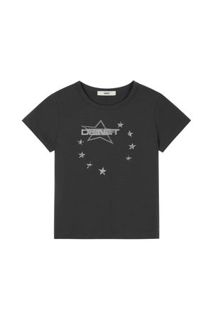 DEINET STAR GRAPHICS T-SHIRTS IN CHARCOAL
