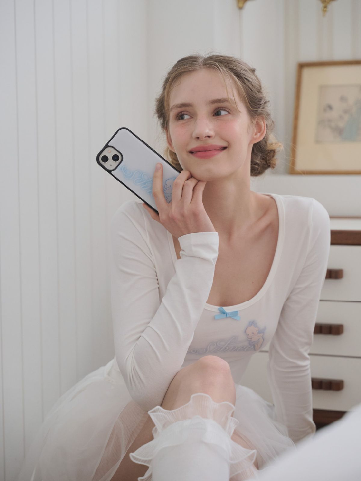 슈네(SCHNEE) (에폭시 범퍼 케이스) Schnee Angel Baby phone case - Blue
