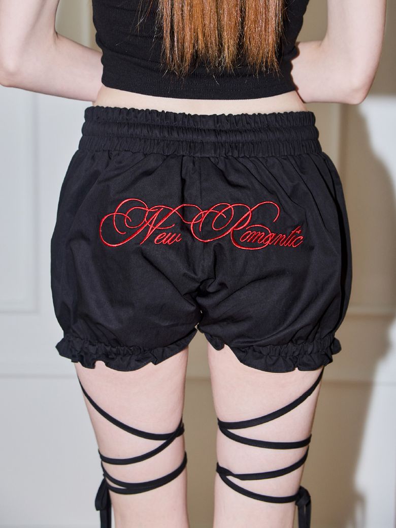 NEW ROMANTIC STRING BLOOMER SHORTS - BLACK